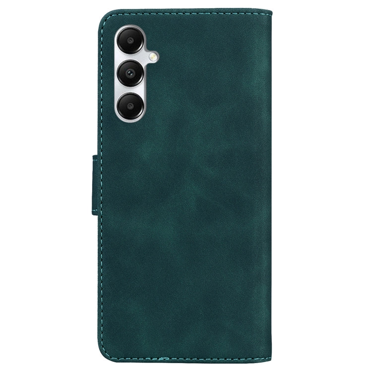 For Samsung Galaxy A05s Skin Feel Pure Color Flip Leather Phone Case in elegant design, showcasing card slots and durable material.